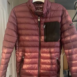 Barely worn wine colour calvin Klein packable jacket